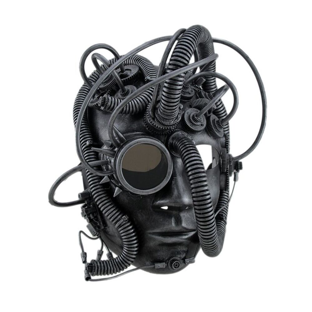 Man Droid Full Face Steampunk Cyborg Mask w/Goggle